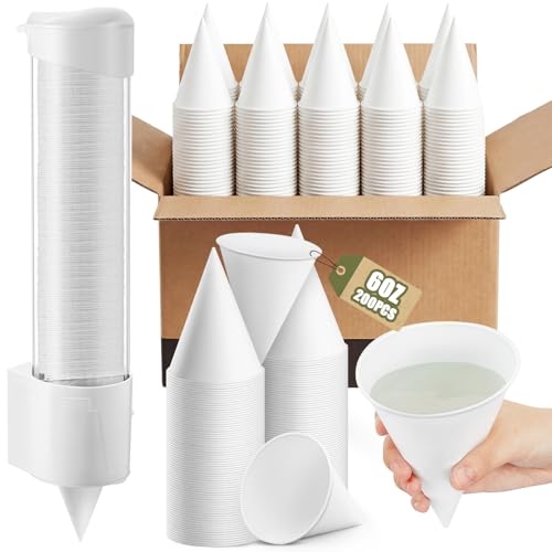 Roshtia 200 Pcs 6oz Snow Cone Cups with Dispenser