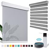 ACMEART Motorized Blinds with Remote for Window，Zebra Blinds & Shades for Living Room/Bedroom/Home, Roller Window Shades for Home& Window Blinds,Roller Mini Blinds