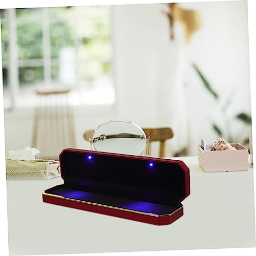 Boîte à bijoux chaîne pendentif médaillon collier LED support boîtier rangement