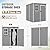 VONZOY Outdoor Storage Shed, 6x6 FT Resin Shed with Floor and Lockable Door, Window & Vents, Tool Sheds & Outdoor Storage for Bike, Garden Accessories, Tools, Waterproof (Grey & White)