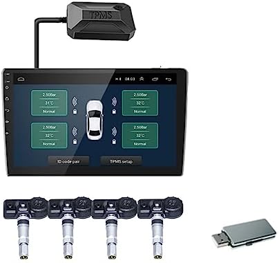 Android TPMS for Car Radio DVD Player Car Tire Pressure Monitoring System Smart USB TMPS Tyre Pressure Temperature Warning (Size : K25P)