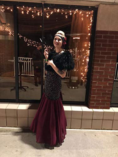Image of PrettyGuide Women 's 1920s Black Sequin Gatsby Maxi Long Evening Prom Dress
