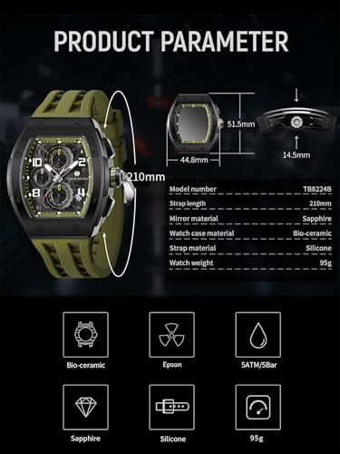 Image of TSAR BOMBA Mens Watch for Men Waterproof Men's Wrist Watches Gift for Men