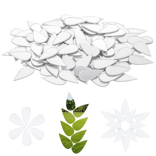 Nogeqi 200 Pcs Small Mirrors for Crafts Acrylic Mini Crafts Mirror Tiles Self Adhesive Teardrop Shape Mosaic Tiny Mirror Pieces for DIY Craft Art Disco Ball Wall Decor 0.5x1 Inch