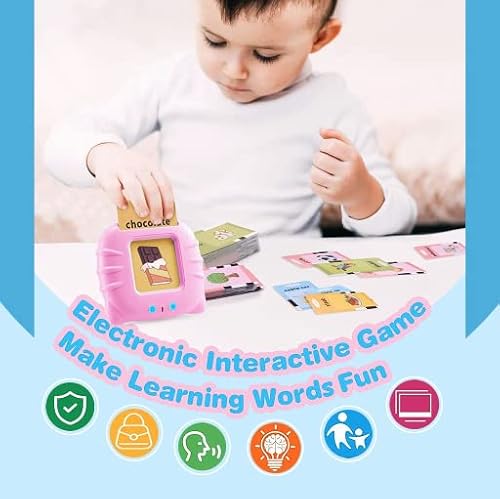 Talking Flash Cards For Children, 112 Cards And 224 Sight Words, Speech Therapy And Travel Toys For Kids, Autism Reading Machine, Preschool Educational Montessori Toys, Learning Animals Shape Color #TOP3