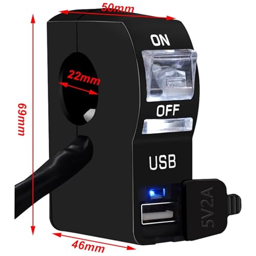 Interruptor de faro de manillar modificado accesorio moto con USB coche 2