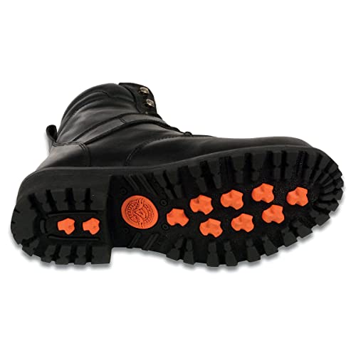 Milwaukee Leather Mbm9010W Men's Black 'Wide-Width' Lace-Up 6-Inch Engineer Boots With Side Buckle - 11W #TOP3