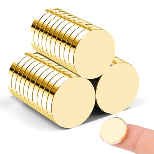 Image of 30Pcs Small Magnets, 18x3mm Gold Round Refrigerator Magnets