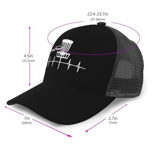 Heartbeat Disc Golf Unisex Mesh Baseball Caps - Classic Adjustable Hat2