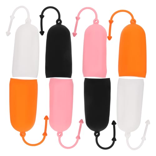 LOLIPPYY Set 8 Copribottiglie Elastiche in Silicone 22cm Antiperdita per Shampoo e Lozioni da Viaggio, Manicotti Protettivi Multicolore per Contenitori Ricaricabili Portatili Adatti