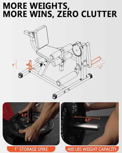 Image of GMWD Leg Extension and Curl Machine, Lower Body Special Leg Machine, Adjustable Leg Exercise Bench with Plate Loaded, Leg Rotary Extension for Thigh, Home Gym Weight Machine