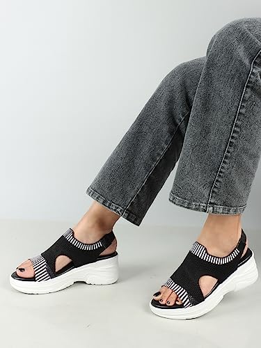 Image of Smart & Sleek Women Lightweight Sports Flatforms Sandals-AB69