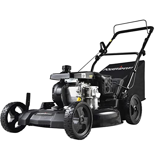 Powersmart Gas Push Lawn Mower, 21-Inch 209Cc 3-In-1 Walk-Behind Lawn Mowers Gas Powered, Black With Oil #TOP7