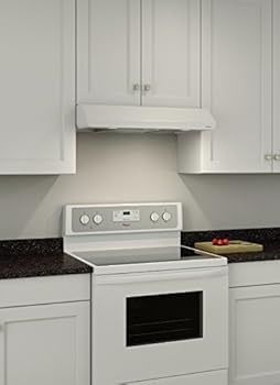 Broan-NuTone BKSA130WW Sahale 30-inch Under-Cabinet 4-Way Convertible Range Hood with 2-Speed Exhaust Fan and Light, 300 Max Blower CFM, White