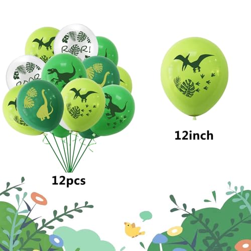 Image of Dinosaur Birthday Party Supplies, Dinosaurs Party Decorations 4 Year Old Foil Balloons for Boys and Girls