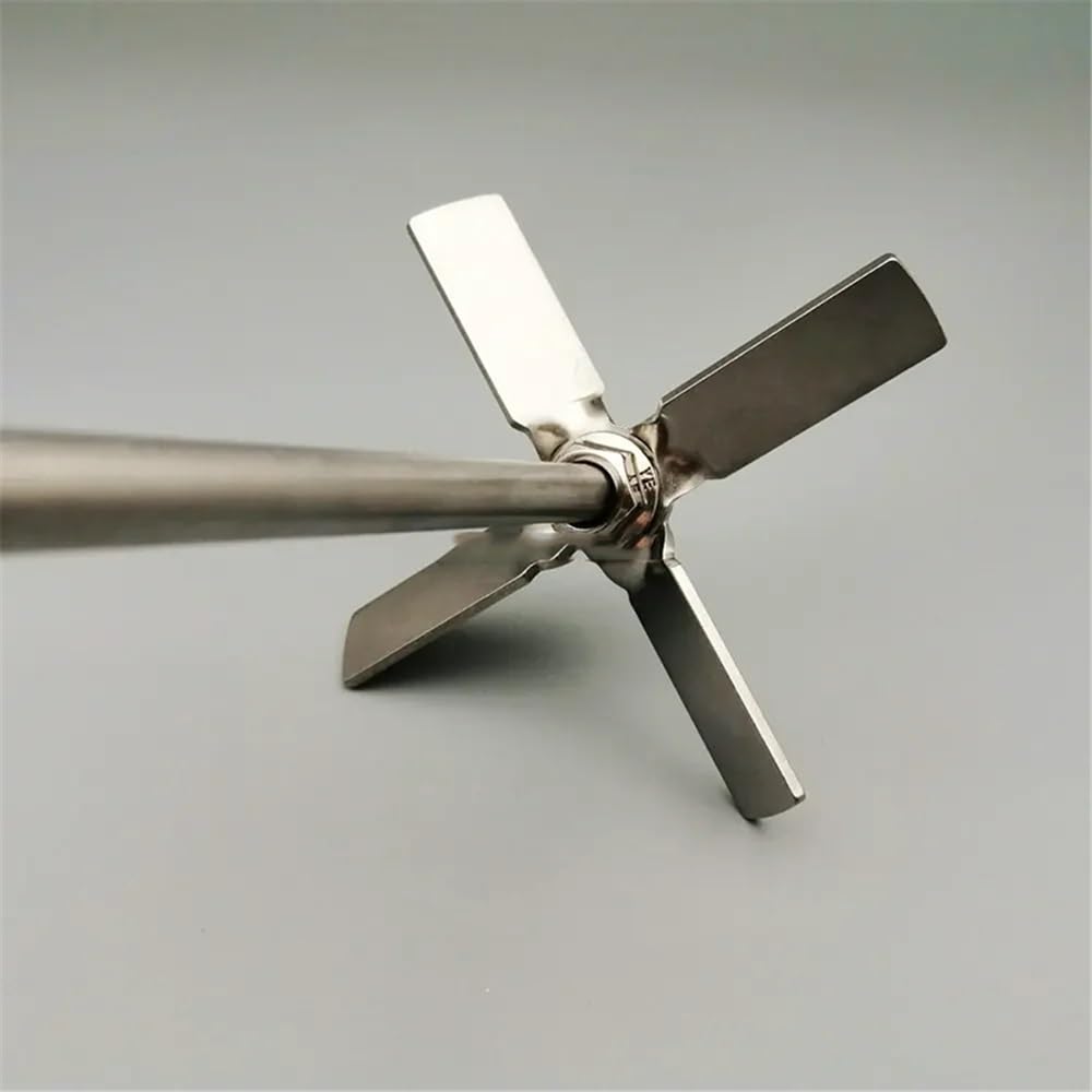 Verrerie et matériel de laboratoire Hélice à quatre pales en acier inoxydable 304 avec tige, diamètre de 40 à 100 mm, for laboratoire(100mm blade with rod)