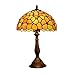 Lámpara De Mesa Estilo Tiffany Lámpara De Cabecera Victoriana Escritorio De Vidrieras Luz De Lectura Pantalla Amarilla 19 Pulgadas De Alto Sala De Estar Dormitorio Biblioteca Vintage Banquero