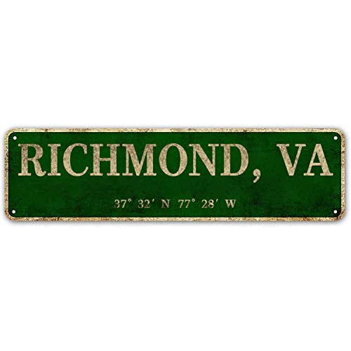 LINStore Richmond VA Metal City Sign Wall Decor 4”x16”
