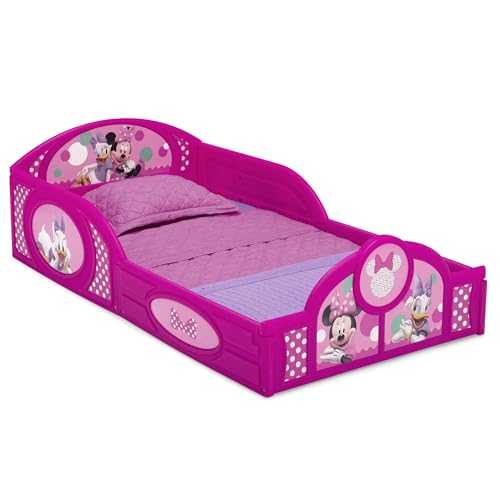 Image of Delta Children Disney Minnie Mouse 4-Piece Toddler Room-in-a-Box Set - Includes Sleep and Play Toddler Bed, Table, 1 Chair and Toy Box, Pink