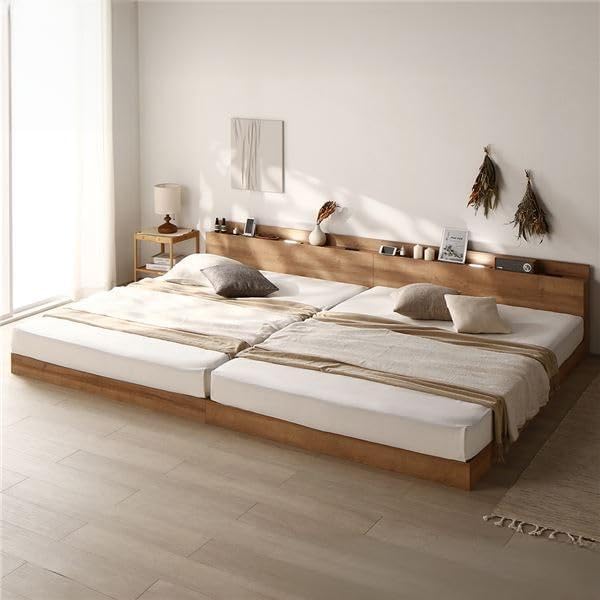 ベッド キング 180 SS+S 3ゾーンポケットコイルマットレス付 シャビー