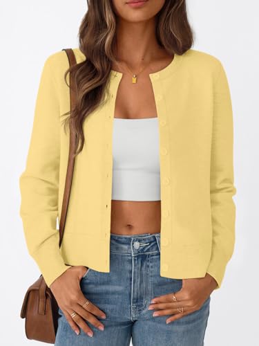 Image of Trendy Queen Lightweight Cardigan Sweaters for Women 2026 | Soft Knit Button-Down, Classic Fit Open-Front Layering Piece for Fall, Winter & Office Wear