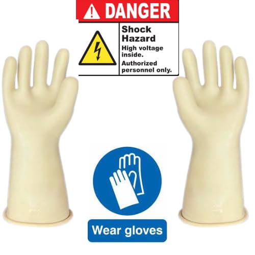 Image of 11 Kv Tested Safety Electrical Insulated Latex Rubber Seamless Rubber Gloves (BEIGE, PACK OF 2 PAIR)