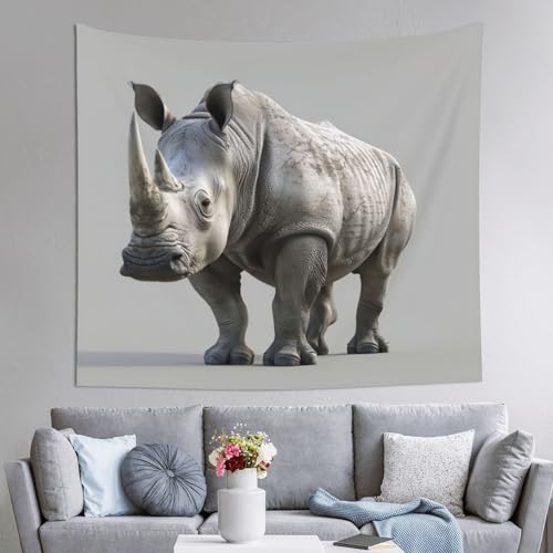 Tapisserie imprimée rhinocéros pour chambre à coucher déco murale salon 152x130