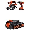 BLACK+DECKER 20V MAX Cordless Drill/Driver Combo Kit w/Saw & Extra 1.5-Ah Lithium Battery (BD2KITCDDCS & LBXR20)