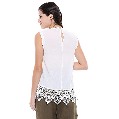 Image of VERO MODA Womens Round Neck Lace Top