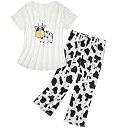 Zando Pajamas for Women 2 Piece Lounge Sets Cartoon Pajama Set Sleep Matching Sets with Pants Cap...