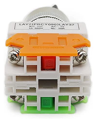 Interrupteur rotatif LAY7 2 positions ON/OFF avec 4 bornes à vis 22 mm - 4