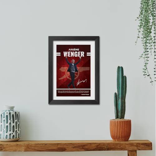 Image of TenorArts Arsene Wenger Quotes Poster Arsenal Laminated Photo Print Frame Painting with Matt Finish Black Texture (12 inches x 9inches)