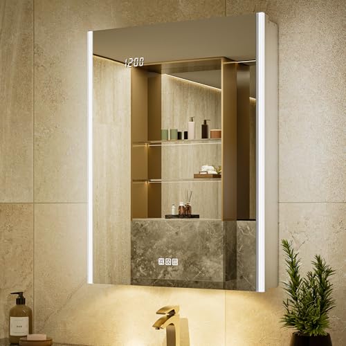 Lighted Medicine Cabinet Mirror with Lights and Outlet
