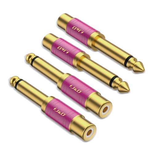 Adaptador de audio RCA a 1/4 pulg. 4 piezas miniatura 1