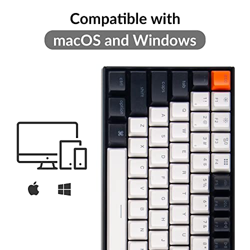 Image of Keychron K2 - Version 2 - Hot-Swappable - Brown Switch | Wireless Bluetooth /USB Wired Mechanical Keyboard, Compact 84 Keys RGB LED Backlit, N-Key Rollover