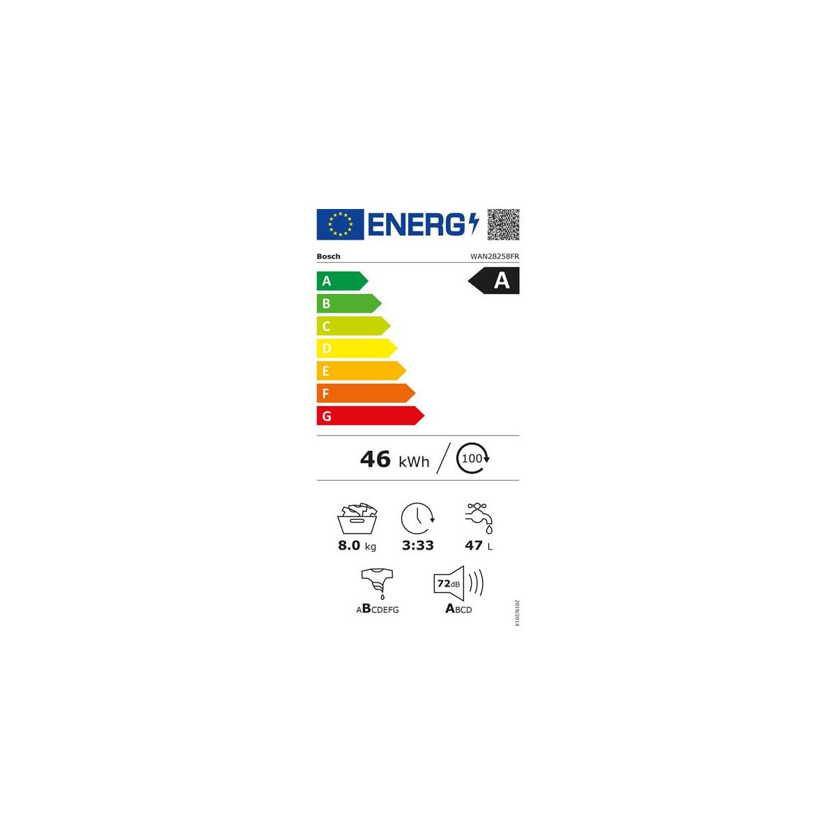 Bosch Série 4 Lave linge hublot 8 kg 1400 trs/min Blanc