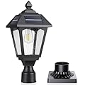 Solar Post Lights Outdoor, Solar Lamp Post Light, Aluminium Solar Powered Dusk to Dawn Outdoor Post Lights with Pier Mount Base, Perfect for Outside Yard Garden Pole Pillar, 100 Lumens (Warm White) ?