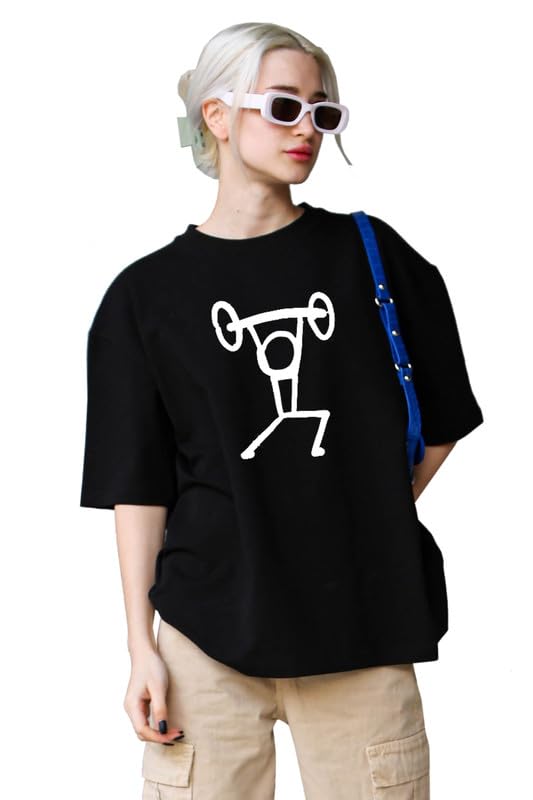 the duffers Baggy T-Shirts for women Workout, Exercise, Gym, Yoga Oversize Tees - Round Neck, Half Sleeve, Loose Fit-picture-58