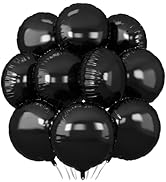 Black Round Foil Balloons,20Pcs Round Shaped Balloons 18"Helium balloon for Birthday Party Baby S...