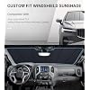 Pigenius Windshield Sunshade for Acura TLX 2015-2020 (No Mirror Camera), Premium Grey Leather Finish