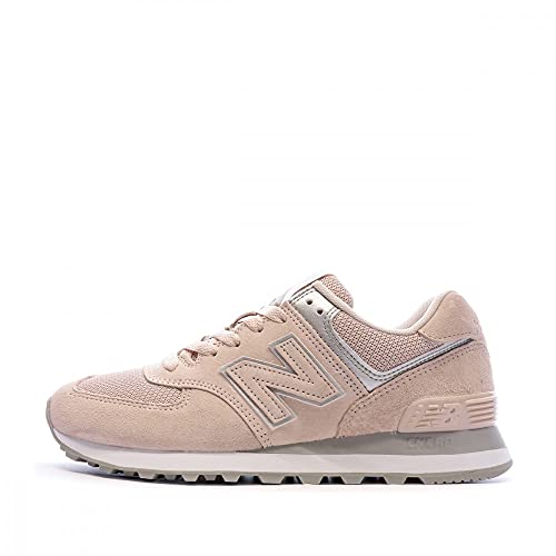 Baskets New Balance WL574 EQ rose clair pour femme au style retro
