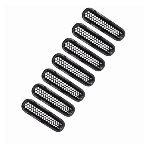 Parrilla delantera negra de 7 piezas para parachoques de Jeep Wrangler JK 3