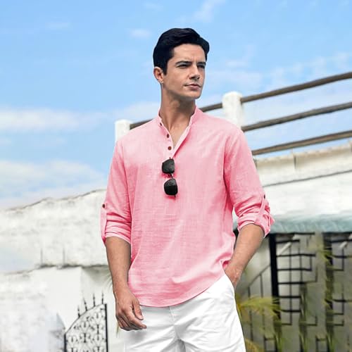 Image of Beige Color Cotton Blend Mandarin Neck Short Kurta Straight Kurta for Men (S)