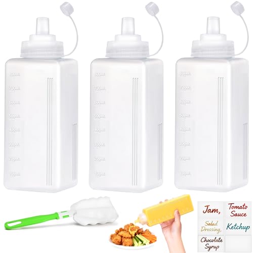 Qjuwhua 3 Botellas De Plástico Para Apretar, 800 Ml, Con Tapas, Botella Para Salsa, Dispensador De Condimentos Sin Fugas, Dispensador Con Etiquetas, Cepillo Para Salsas Picantes, Aceite De Oliva Qjuwhua 3 Botellas De Plástico Para Apretar, 800 Ml, Con Tapas, Botella Para Salsa, Dispensador De Condimentos Sin Fugas, Dispensador Con Etiquetas, Cepillo Para Salsas Picantes, Aceite De Oliva