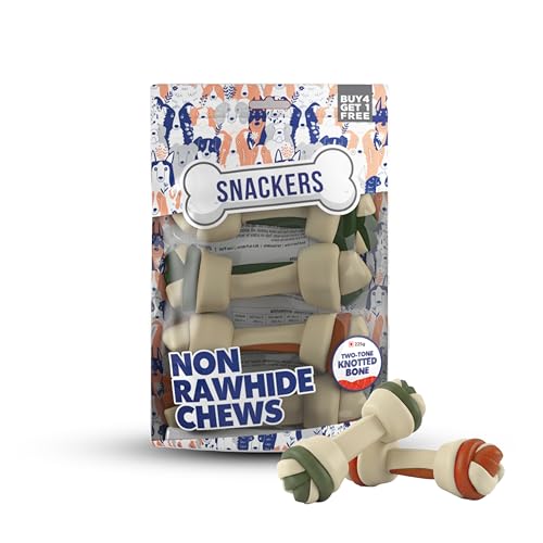 Image of Non-Rawhide Chews Two Tone Knotted Bone for Dogs (225g, Pack of 2), Safe & Digestible Treats