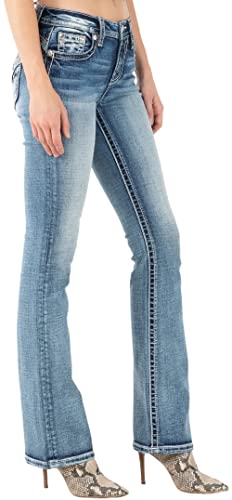 Miss Me Stone Mid-Rise Boot Jeans In Bright Blue Bright Blue 26 #TOP2