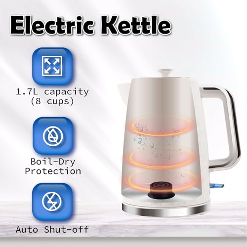 Hervidor eléctrico Huogary 1.7L 1200W blanco miniatura 4