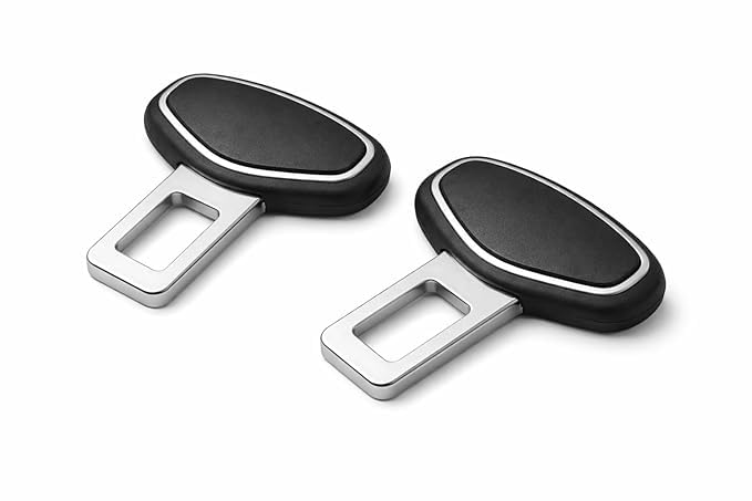 Car Seat Belt Buckle Holder | Seat Gap Solution for Easy Access | Durable Metal Front with Flexible Rubber Support | Interior Car Accessory