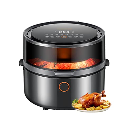 Freidora de aire Freidora de aire para el hogar Freidora eléctrica visual Freidora eléctrica multifuncional Horno grande automático (color: negro, tamaño: 5,5 L) necesario Efficency