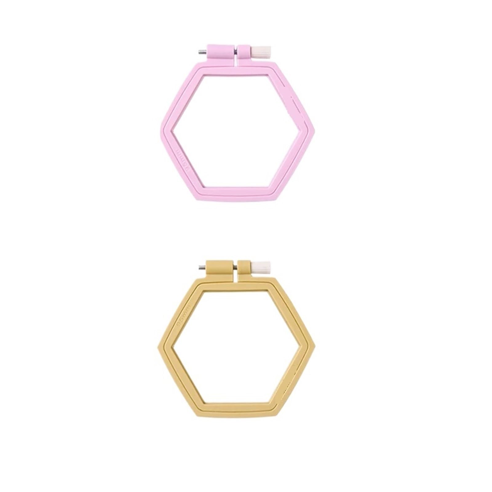 MRKU Soporte para Bastidor de Bordado DIY, Kit de Costura para Punto de Cruz, Mini Bastidor Hexagonal Ajustable de plástico de 105 x 95 mm, Herramienta para Manualidades con Aguja y Vendaje Bordado